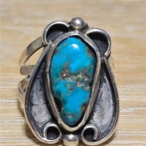 Artisan Silver Ring with Turquoise Stone